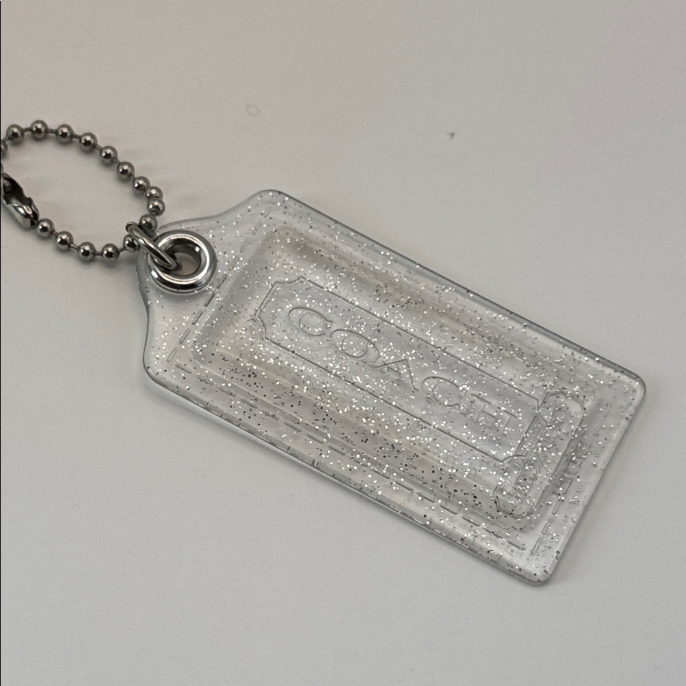 Coach Acrylic Silver Glitter Hang Tag